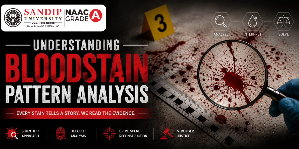 Bloodstain Pattern Analysis showing blood spatter patterns used in forensic crime scene investigation