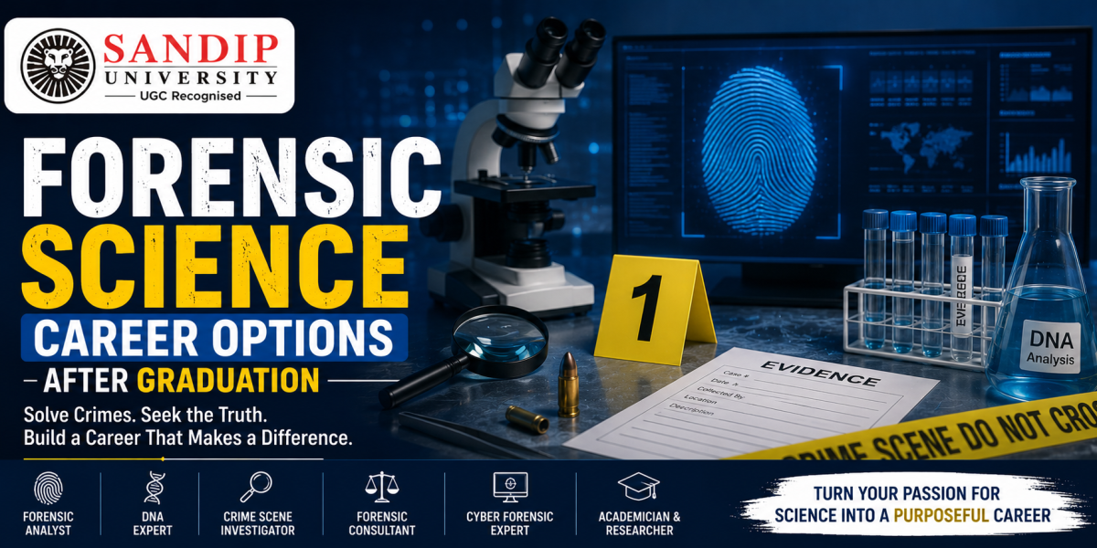 Forensic science career options after graduation with crime scene investigation and laboratory analysis