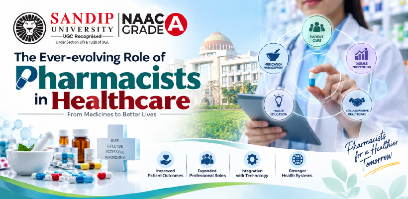 Modern pharmacist working with healthcare professionals in a pharmaceutical setting
